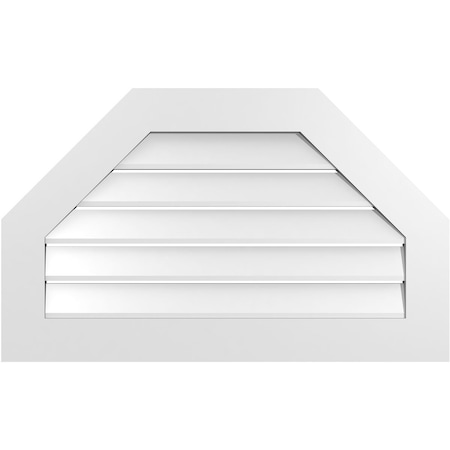 Ekena Millwork Octagonal Top Surface Mount PVC Gable Vent: Functional, w/ 3-1/2"W x 1"P Standard Frame, 36"W x 22"H GVPOT36X2201SF